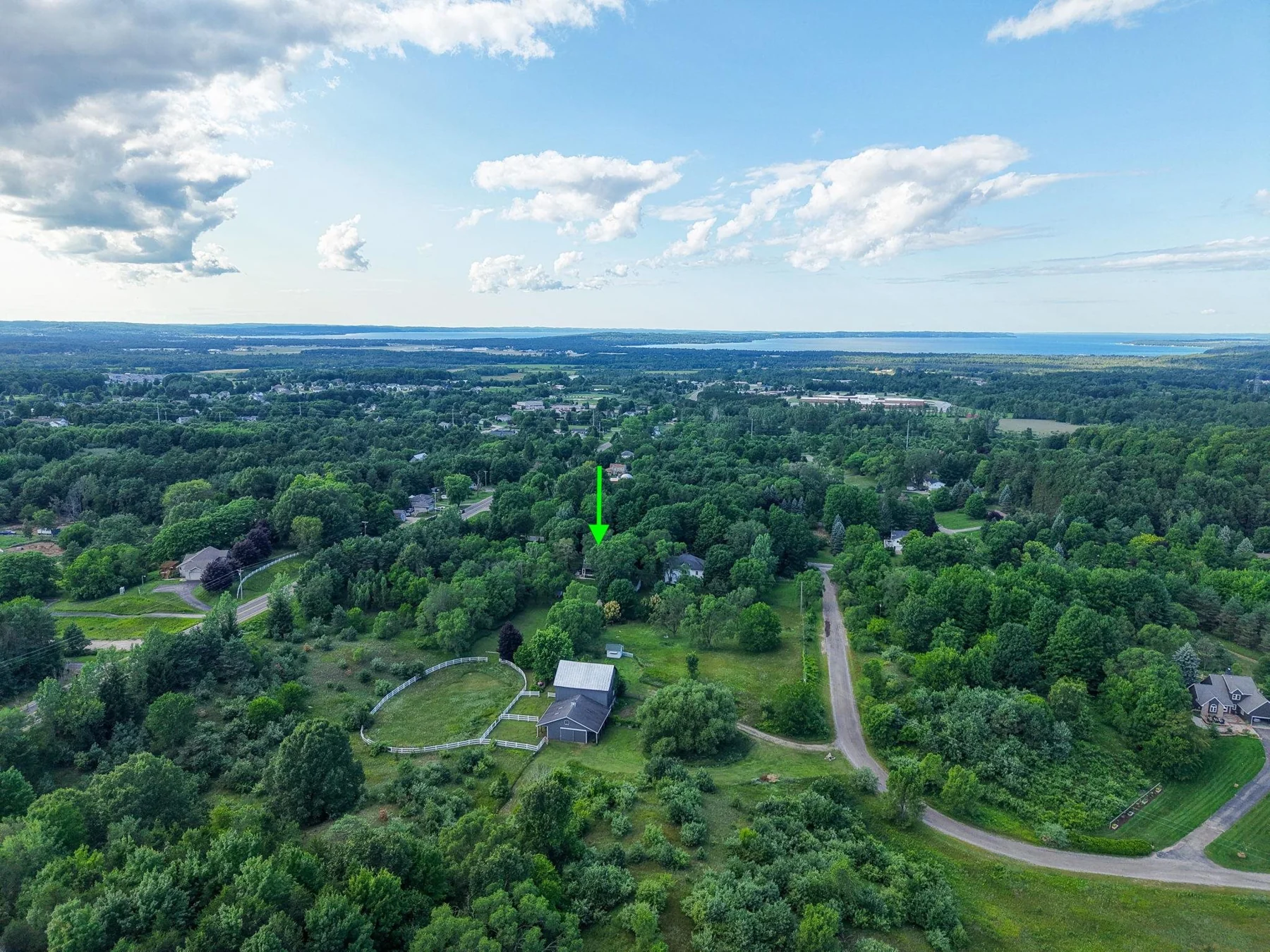 Aerial view toward the surrounding area